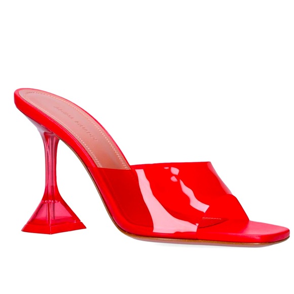 AMINA MUADDI Red Lupita Glass Pvc And Leather Mules - Picture 4 of 13